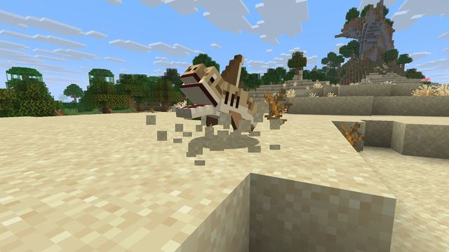 A Dunefin leaps after a player who stepped onto stone