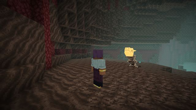 An Ossuary Wyrm breaks out of the soul sand, its skull glowing gold